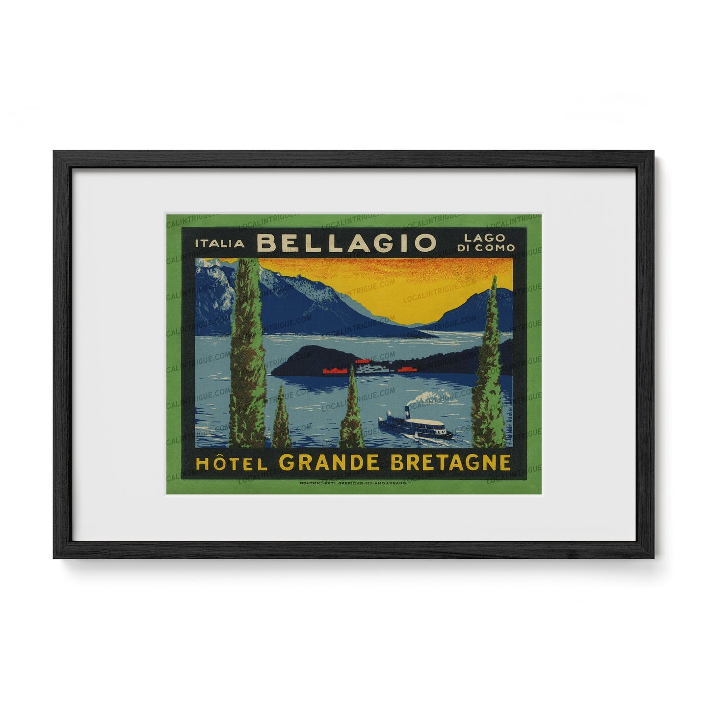 Hotel Grande Bretagne · Lake Como, Italy · Framed Print
