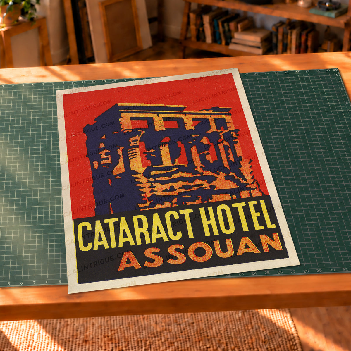 Vintage Cataract Hotel Aswan Egypt luggage label art print