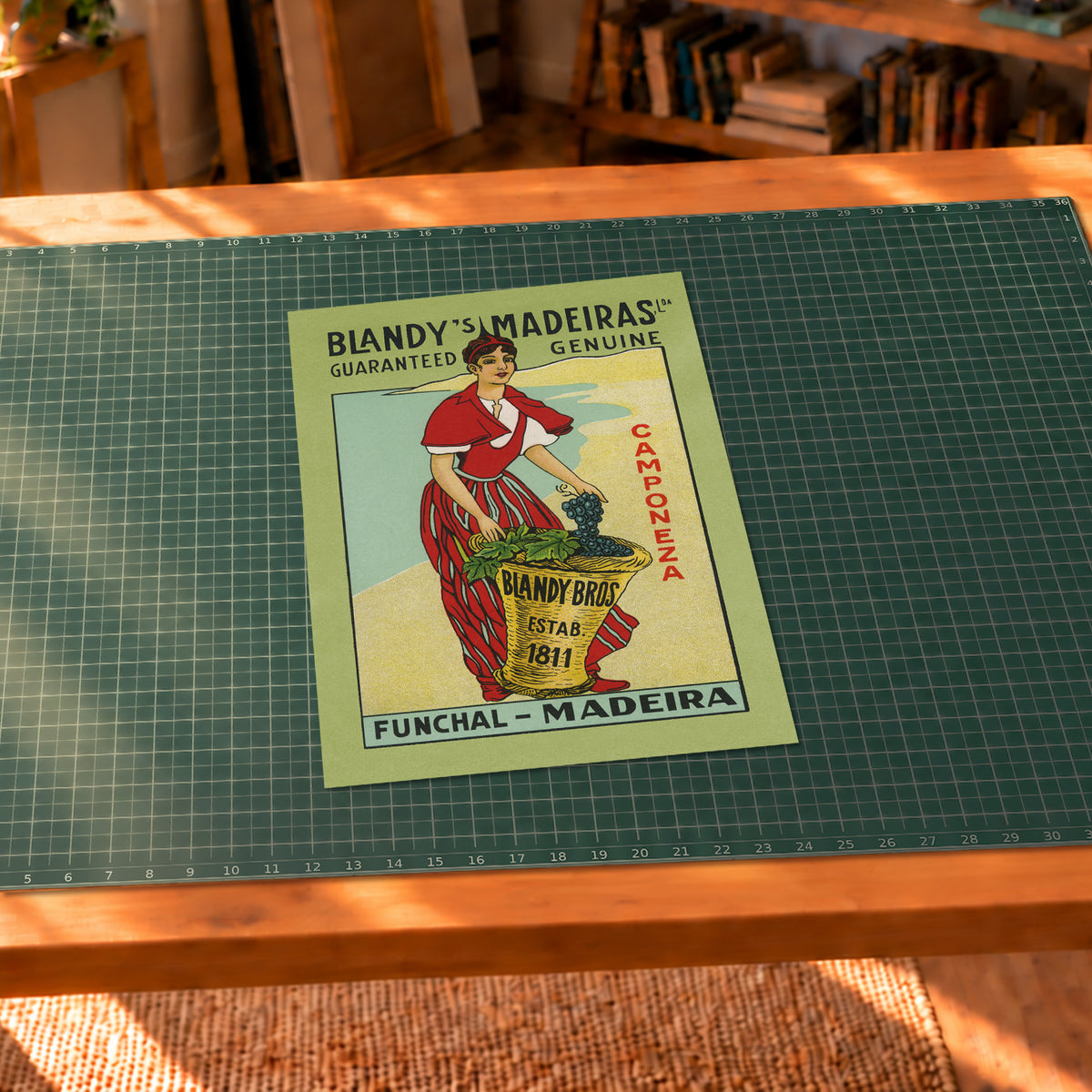 Vintage Blandy's Madeira Portugal travel decal art print