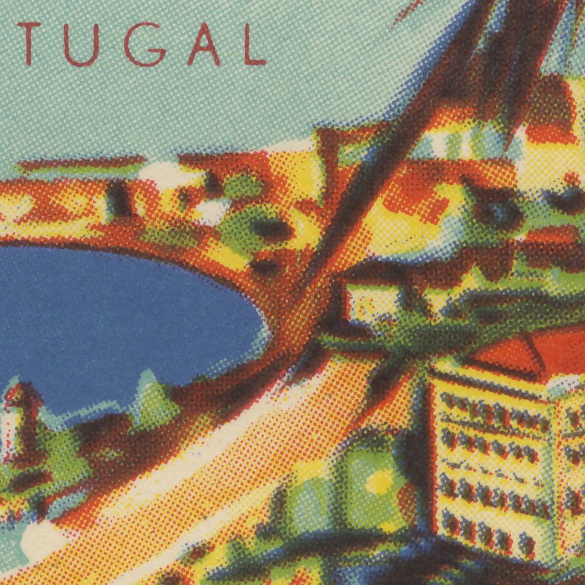 Detail of original vintage Palácio Estoril Portugal luggage decal artwork