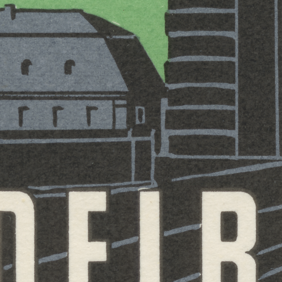 Detail of original vintage Hotel Europa Heidelberg Germany luggage label artwork