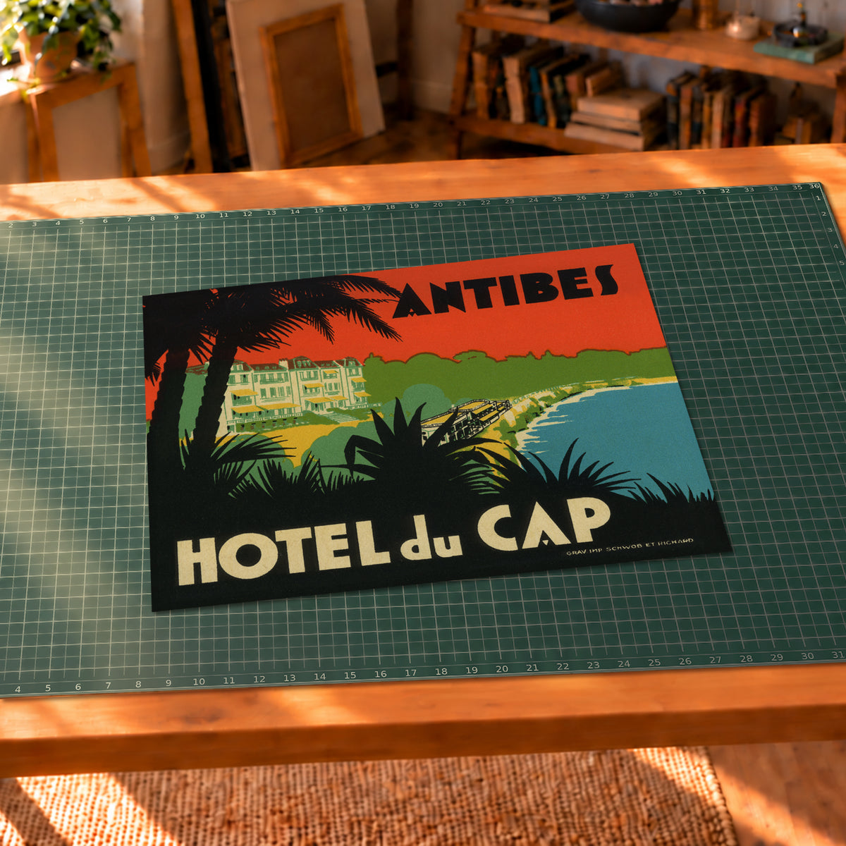 Vintage Hotel du Cap Antibes France luggage decal travel print