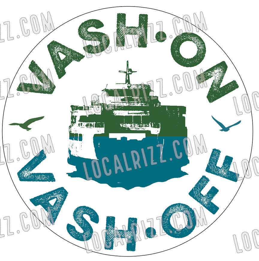 Round Vashon Vashoff Ferry Decal by LocalIntrigue.com