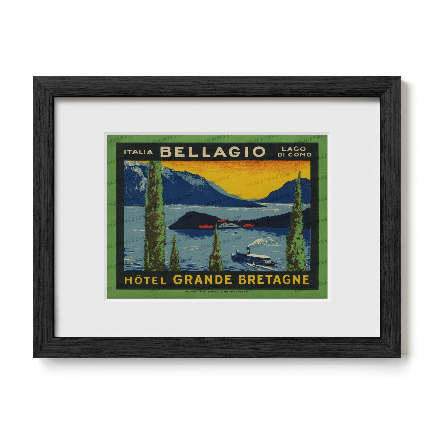 Hotel Grande Bretagne · Lake Como, Italy · Framed Print
